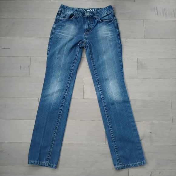 Pistol Straight Leg Denim Blue Jeans  Dark Wash, 28 - Picture 2 of 10